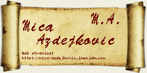 Mića Azdejković vizit kartica